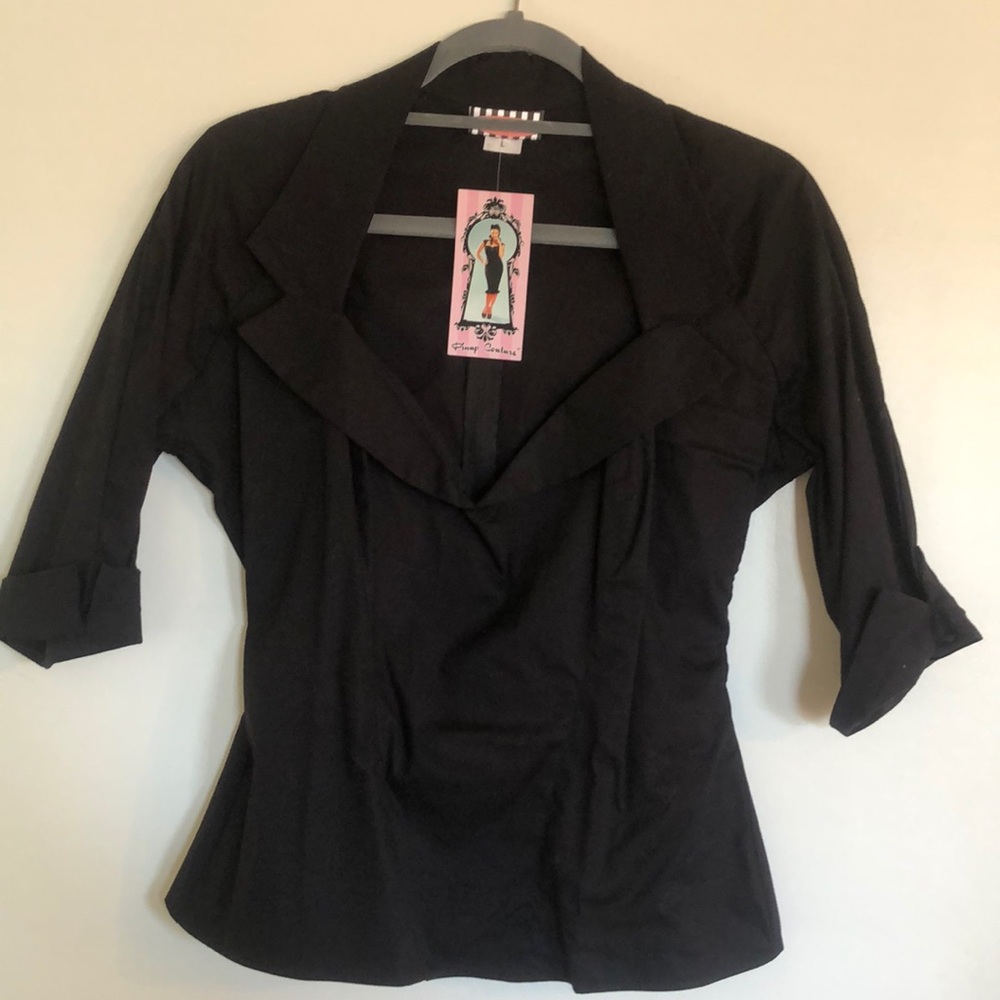 Pinup Couture 3/4 Sleeve Blouse Large